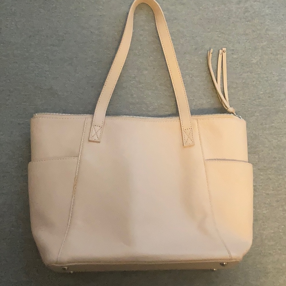Genuine leather Piazza light apricot tote bag